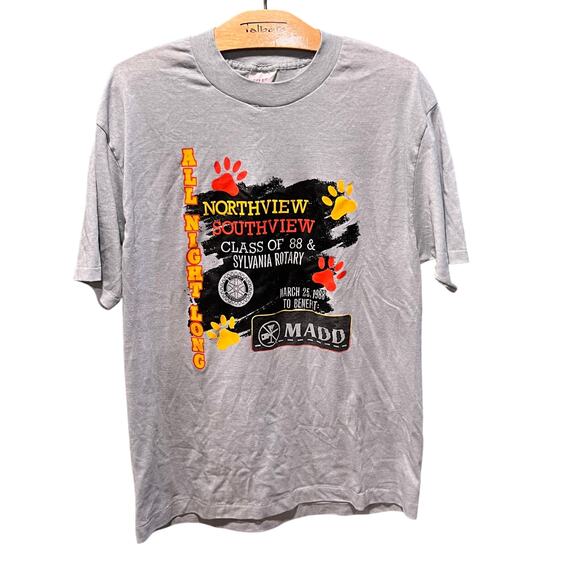 Rare 1988 Northview Southview All Night Long Rotary Vintage Gray Tee - Picture 1 of 5